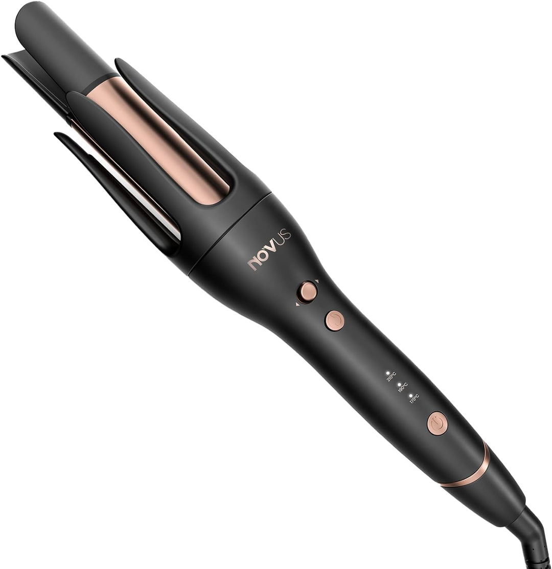 NOVUS Automatischer Lockenstab, rotierender Anti-Verbrühungs-Keramik-Lockenstab mit einstellbarer Le