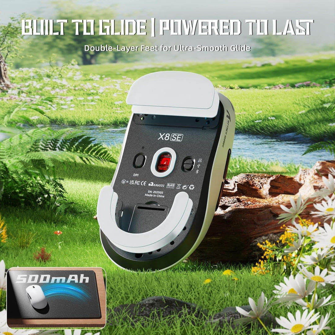 ATTACK SHARK X8SE Kabellose Gaming-Maus, 55g Ultraleicht, PAW3311 Sensor, BK52820 Chip, 25.000 DPI,