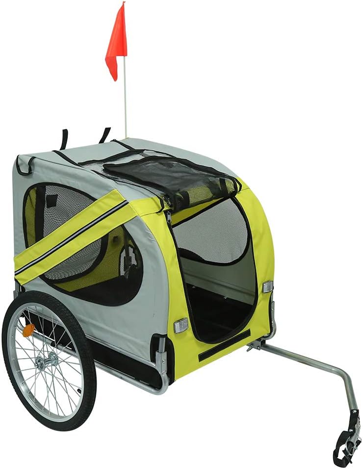 2-in-1 Fahrradanhänger &amp; Hundebuggy - Fahrradanhänger Hunde mit maximaler Belastbarkeit von 40kg, pu