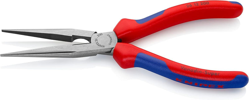 KNIPEX Flachrundzange mit Schneide, 200 mm, Chrom-Vanadium Stahl, formstabil bei Verwindung durch el