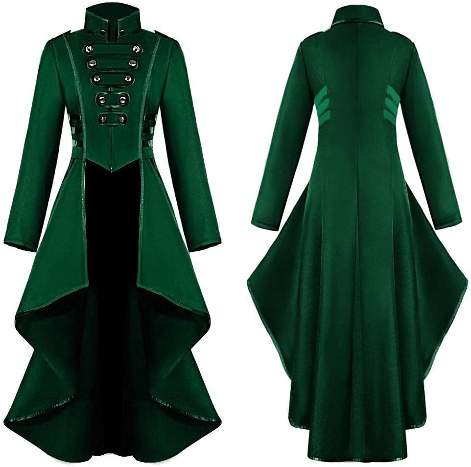 Damen Steampunk Vintage Frack Jacke Unregelmässiger Saum Gothic Kleidung Viktorianischer Gehrock Lan