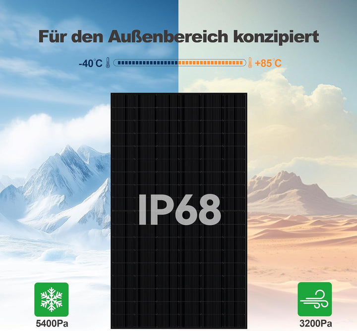 SAKETE Solarmodul 500W X 29, N-Typ Full Black Solarpanel mit Halbzellen-Technologie, geeignet für Ba