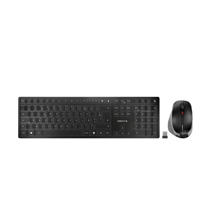 CHERRY DW 9500 Slim, kabelloses Tastatur- und Maus-Set, Französisches Layout (AZERTY), Bluetooth- od