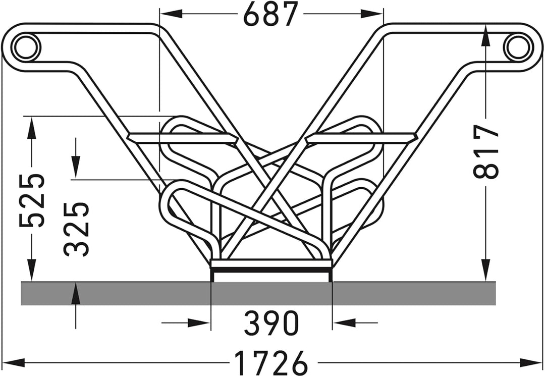 Anlehnparker 2622 XBF | Fahrradständer beidseitig | für 12 extra breite Fahrräder | erweiterbar | Ab