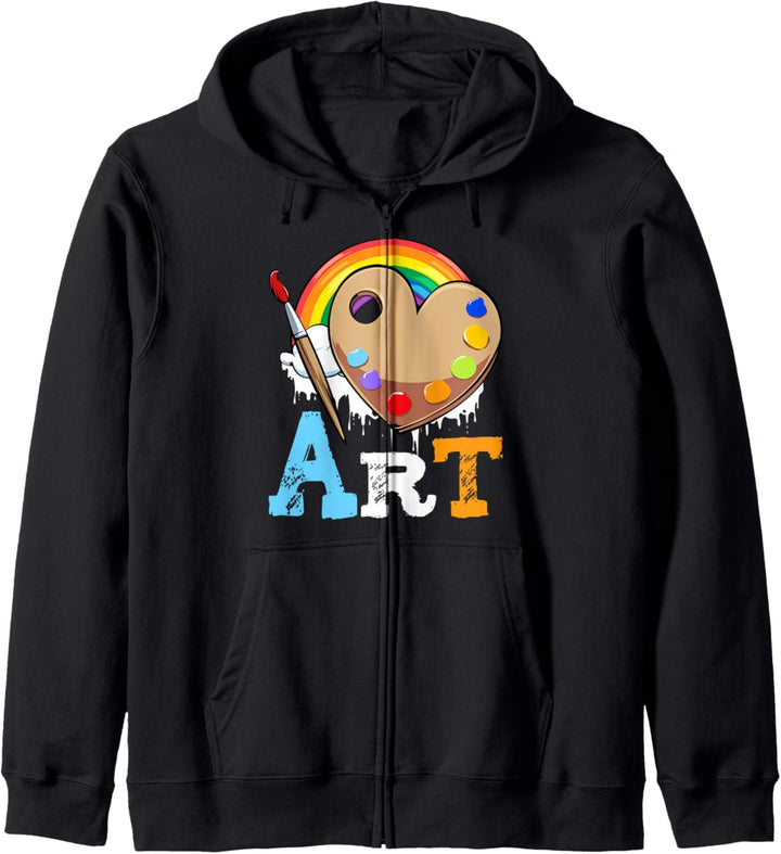 I Love Art Kunst Maler Künstler Kunstlehrer Student Geschenk Kapuzenjacke