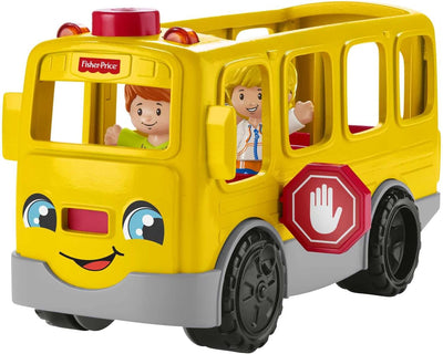 Fisher-Price HJN36 - Little People Schulbus – mehrsprachige Version, Spielzeug zum Anschieben mit Mu