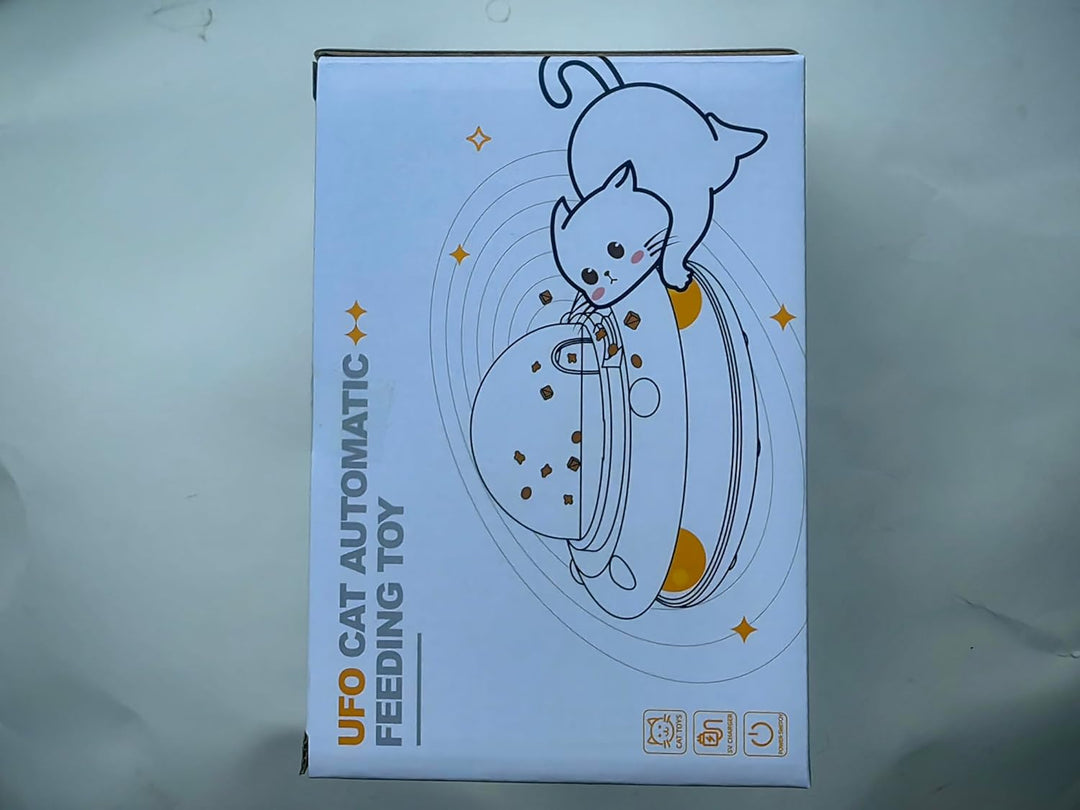 UFO Automatische Katze Langsame Feeder Interative Puzzle Spielzeug, 50g/1.76oz Katzenfutter Spender
