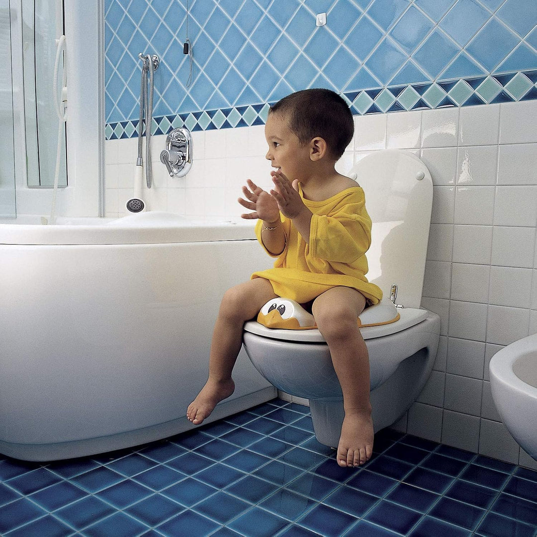 OKBABY Ducka - Lustiger Toilettentrainersitz mit rutschfesten Kanten - für Kleinkinder - Weiss, Weis
