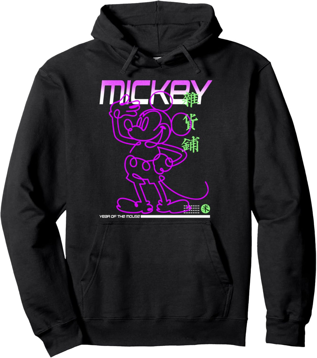 Disney Mickey And Friends Mickey Year Of The Mouse Neon Pullover Hoodie