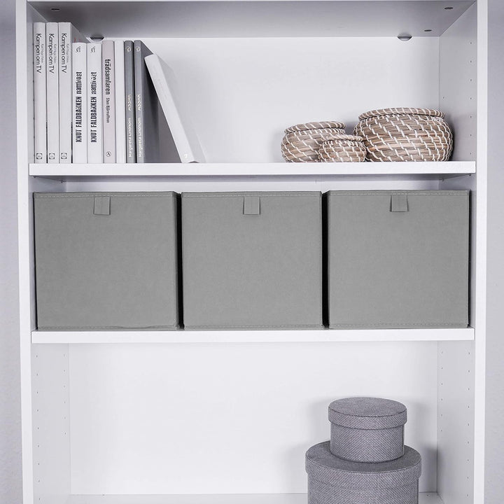 Aufbewahrungsbox für BILLY Regal faltbare Stoffbox Grau Kiste Box 24 x 24 x 24cm (3er-Set) Schlamm 3
