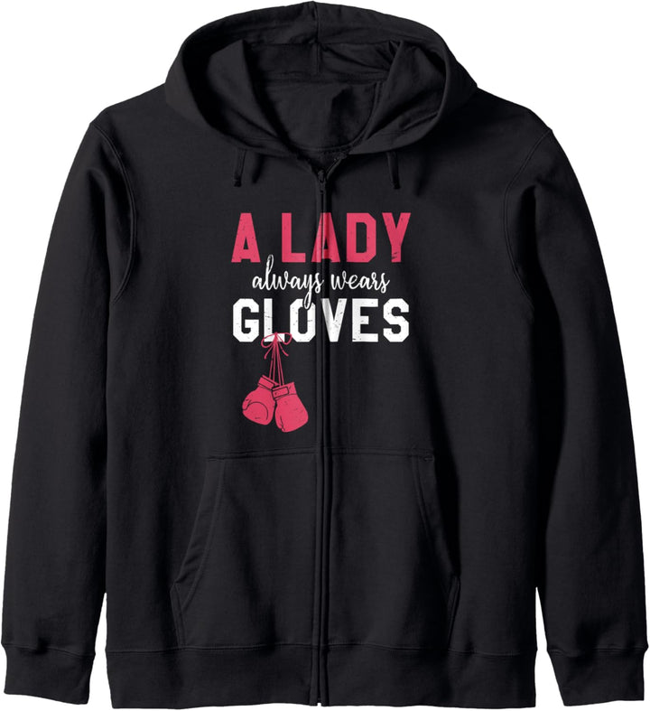 A Lady Always Wears Gloves | Funny Boxing Girls Gift Kapuzenjacke