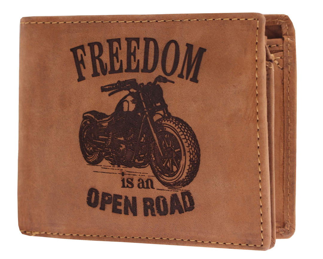 Greenburry Biker-Geldbeutel aus Leder - Portemonnaie für Biker und Trucker aus Leder - Biker-Geldbeu