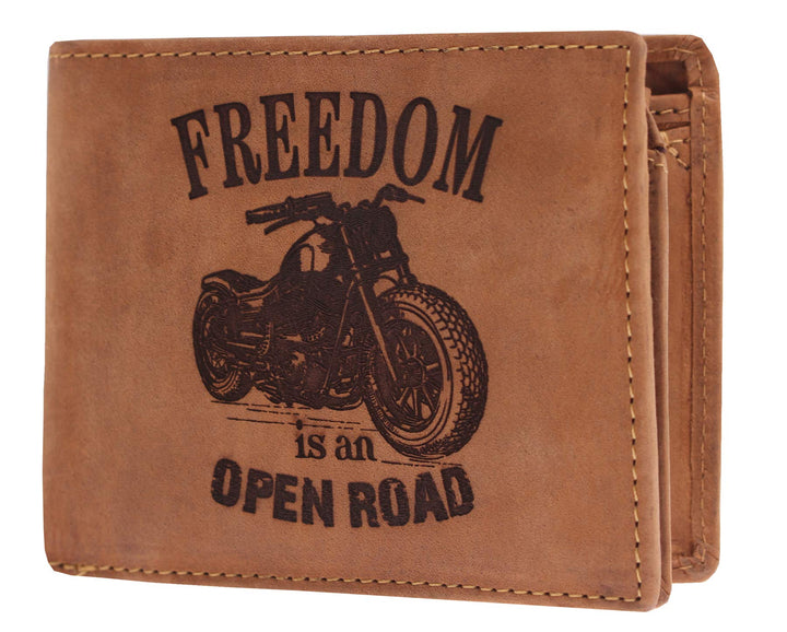 Greenburry Biker-Geldbeutel aus Leder - Portemonnaie für Biker und Trucker aus Leder - Biker-Geldbeu