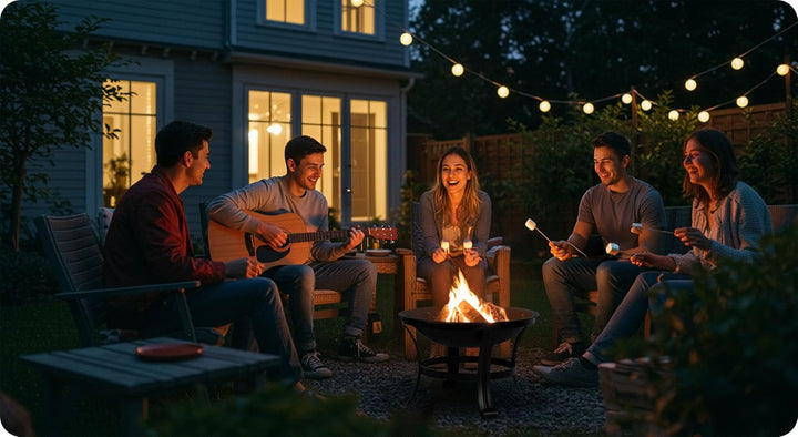 Berdsen Feuerschale 60 cm Feuerstelle Outdoor Feuerkorb Garten Rostfrei Stahl Pulverbeschichtet Schw