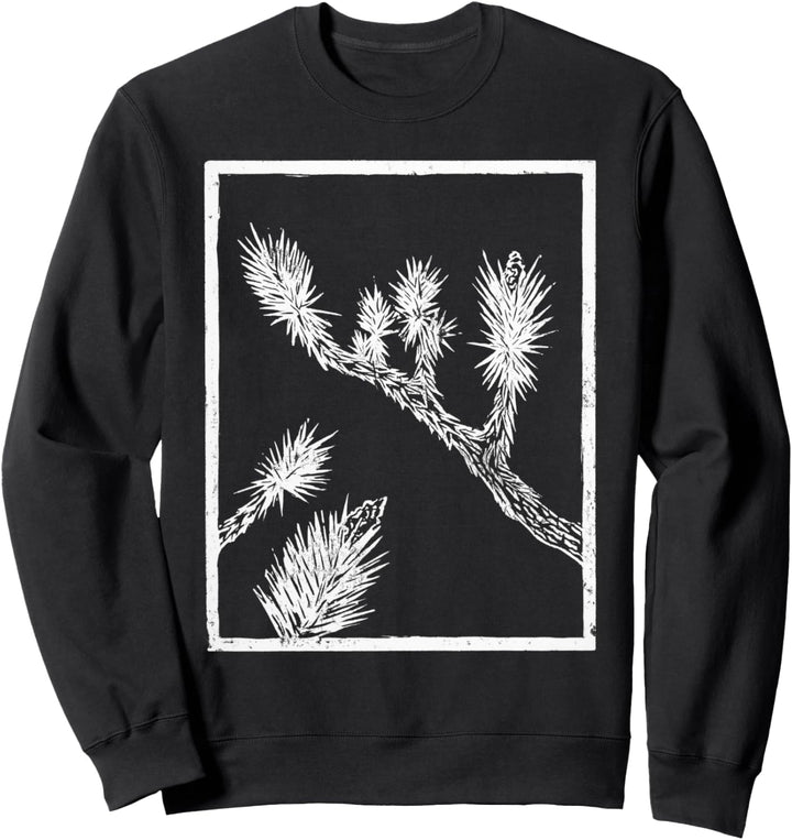 Joshua Tree Linocut Druck – weisse Tinte Sweatshirt