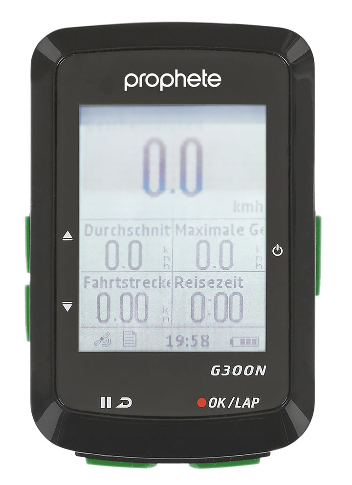 PROPHETE Fahrradcomputer GPS-Navigation, 14 Funktionen, Fahrradnavi, Wasserdicht IPX6, Beleuchtetes
