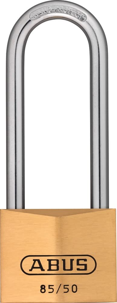 ABUS Vorhängeschloss Messing 85/50HB80 gl.-2745 - gleichschliessend und mit hohem Bügel - für Keller