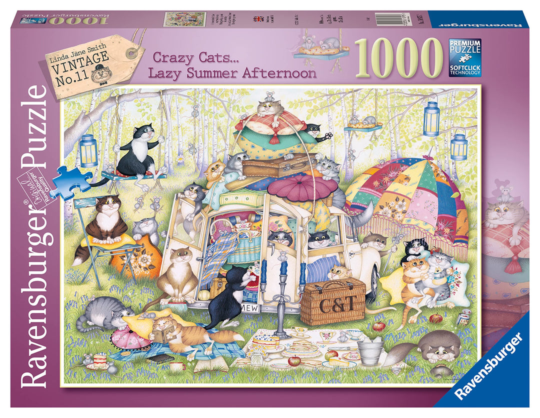 Ravensburger 16975 Crazy Cats Lazy Summer Afternoon 1000 Teile Puzzle für Erwachsene und Kinder ab 1