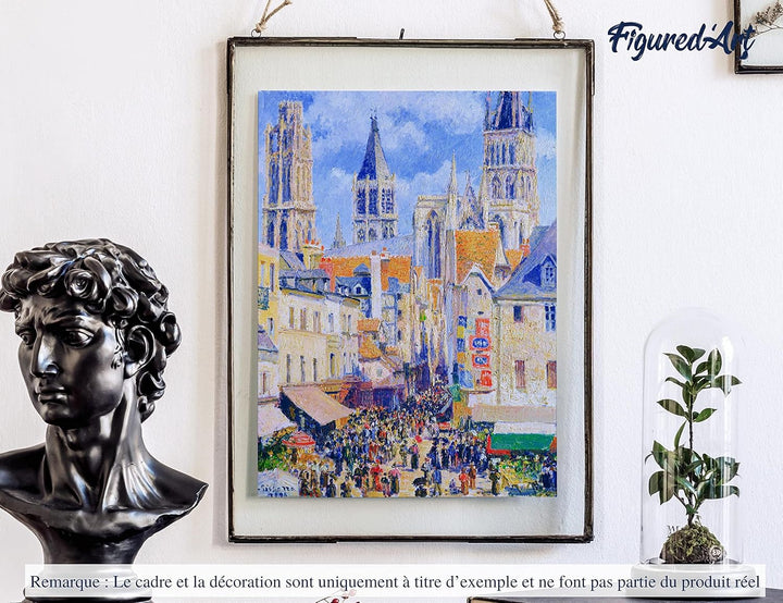 Figured'Art Malen Nach Zahlen Erwachsene Mit Rahmen Rue de l’Épicerie in Rouen - Camille Pissarro -