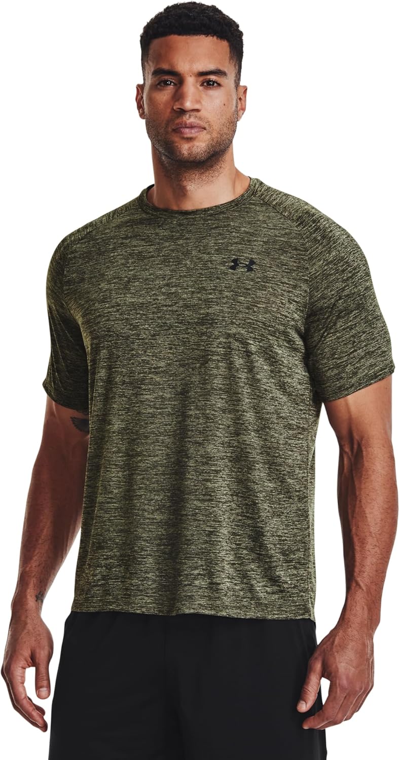 Under Armour Herren Fitness T-Shirt und Tank Tech Sportstyle Logo 3XL (390) Marine Od Grün/Schwarz,