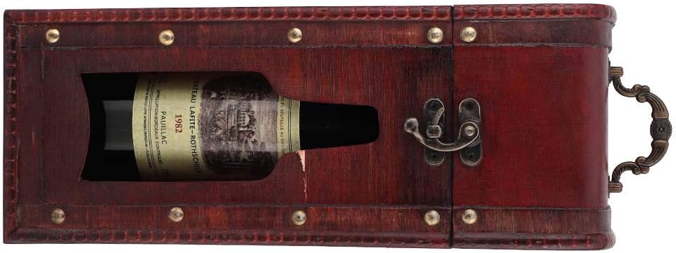Weinflaschen-Geschenkbox aus Holz, Wein-Geschenkbox mit Griff, Dekorative Vintage-Geschenkbox für We