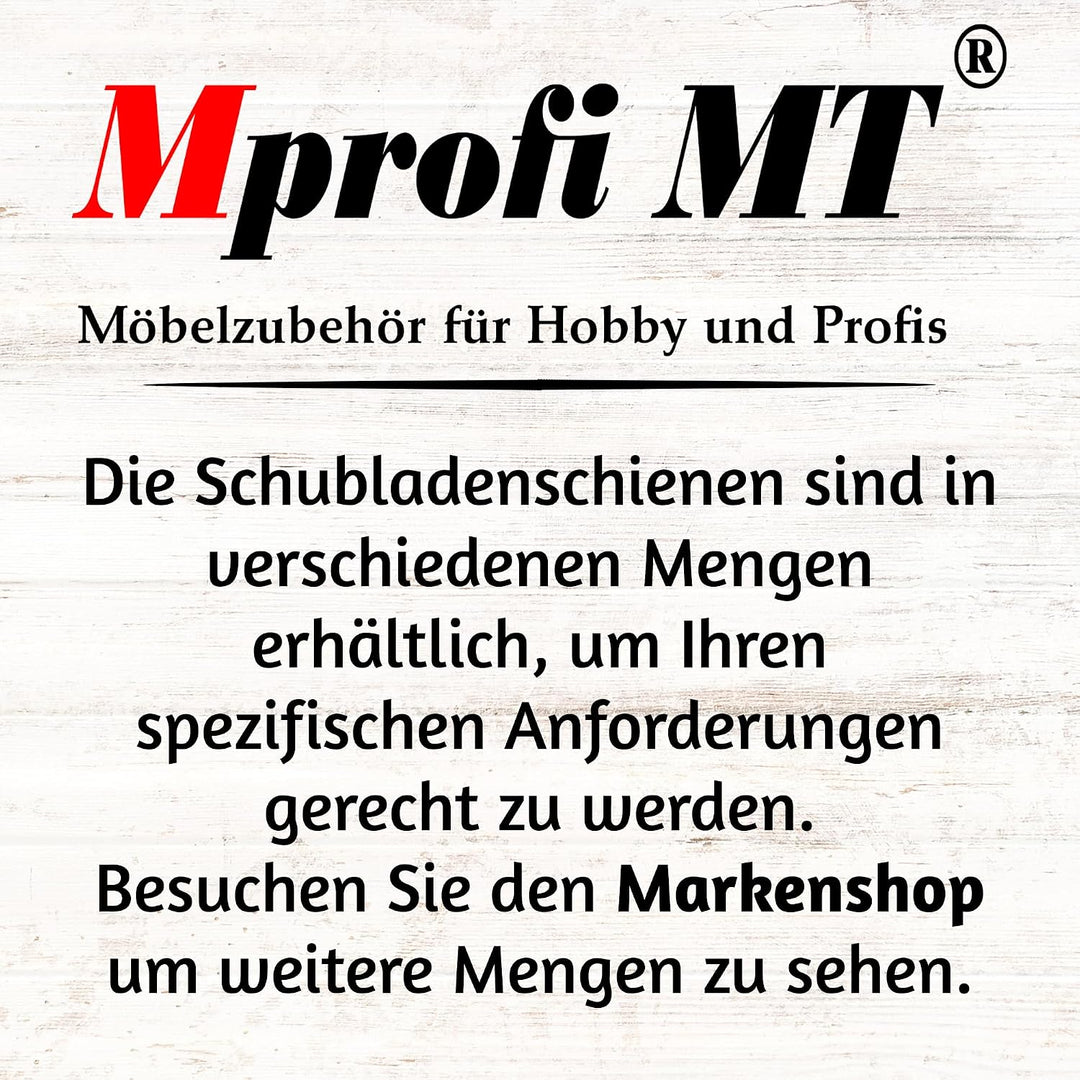 10 X Mprofi MT® (10 Paar) Schubladenschienen-Schubladenauszug-Schienen für Schubladen-Rollenauszug-M