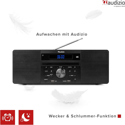 Audizio Prato - DAB Radio mit CD Player, MP3-Player, Bluetooth Radio, USB, DAB+, FM-UKW, Fernbedienu