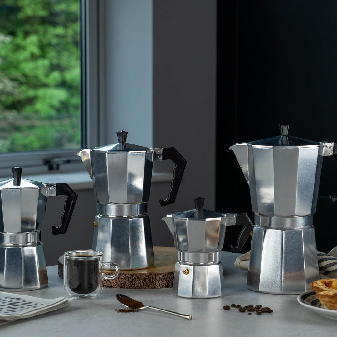 Cafe Ole ECM-12 Café Olé Italienischer Espressokocher aus Aluminium – 12 Mokkatassen/ 480 ml, Alumin