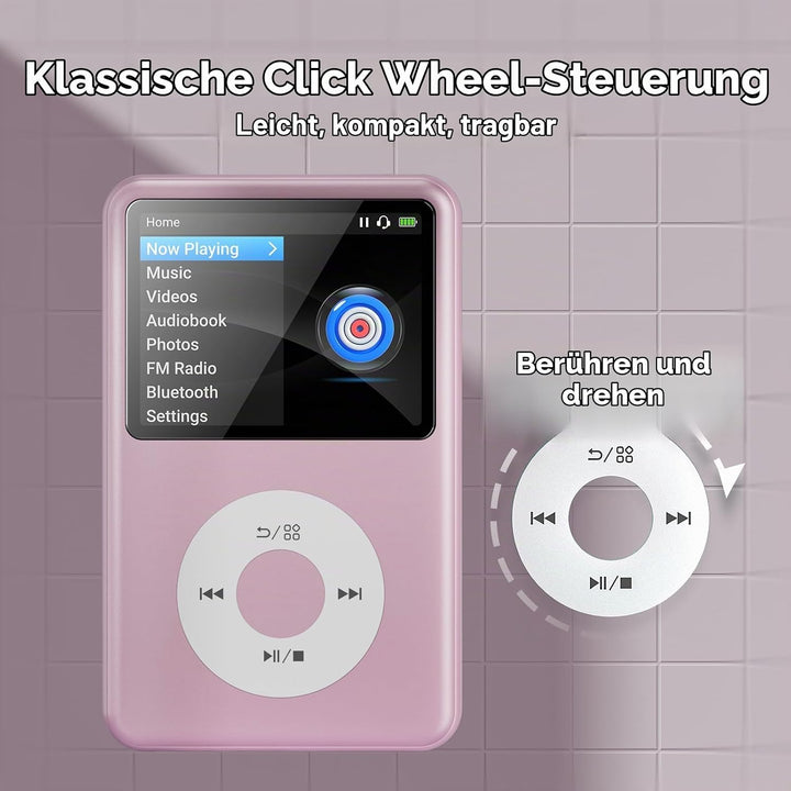 Innioasis Y1 64GB MP3 Player - Zeitlose Klasse: Touch Wheel-Steuerung, Bluetooth, Video-Player, Hörb