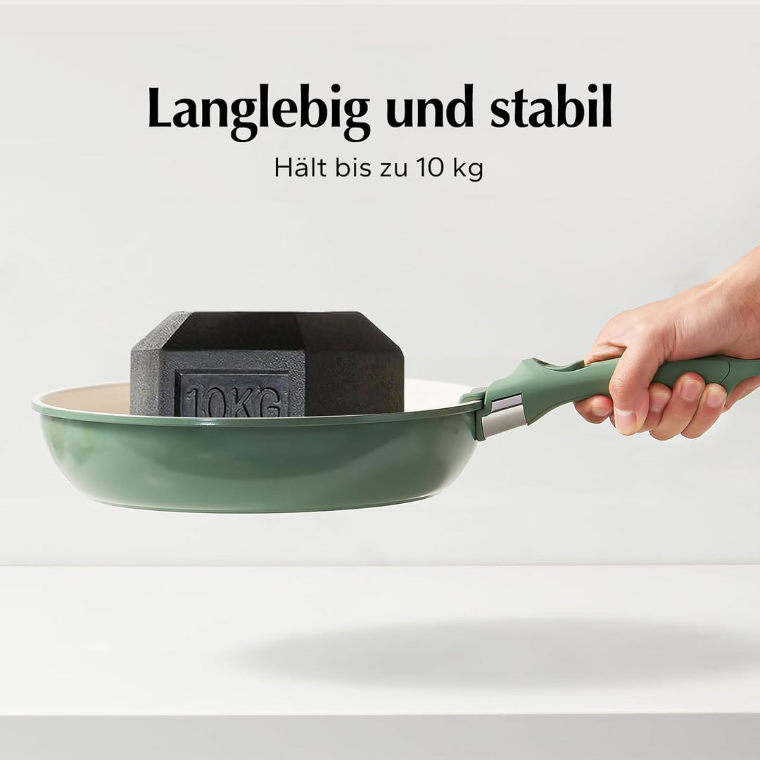 Abnehmbarer Griff, Stapelbar Topfset, Anti-Verbrühungs-Pfannengriff Klemmwerkzeug Generisch (Grün),