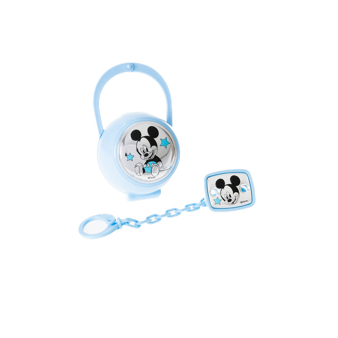 Disney Baby - Schnullerkette mit clip und Schnullerbox in Silber - perfekt als Geschenkidee zur Tauf