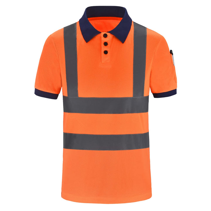 Warnschutz Polo T-Shirt Warnschutzshirt Warnshirt Warnschutz Arbeitskleidung 7 Farben XL Kurzarm-ora