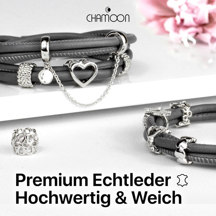 CHAMOON® Premium Lederarmband für Damen | Besonders fein &amp; weich | Praktischer Magnetverschluss aus