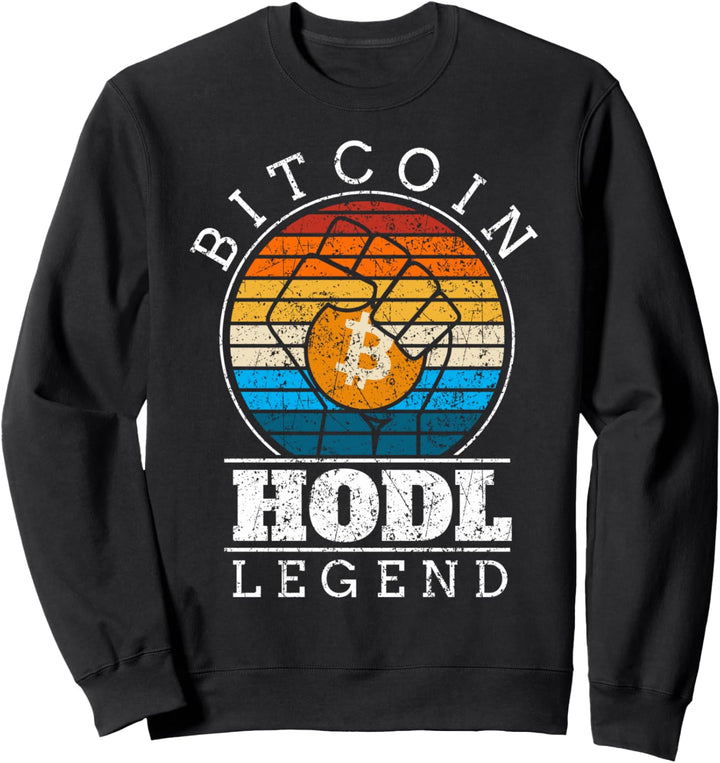 Bitcoin HODL Legende Retro-Vintage-Stil Sweatshirt