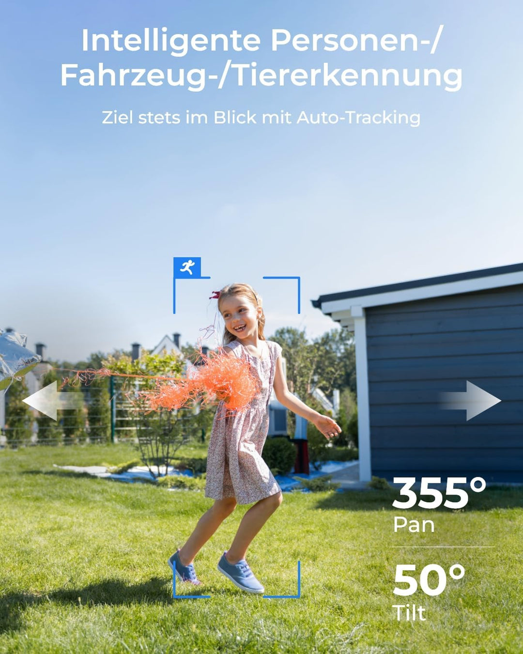 Reolink 2K 4MP Überwachungskamera Aussen WLAN Schwenkbar mit F1,0 Echtfarben-Nachtsicht, 2,4/5GHz Wi