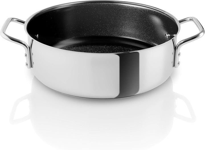 Eva Trio | Stainless Steel Sauteuse 3,5 l 24 cm keramischer Slip-Let®-Antihaftbeschichtung | Besonde
