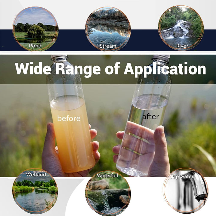 AQUAB® Wasserfilter Outdoor Survival Militär Camping für 4500L Trinkwasser | entfernt 99,99% aller B