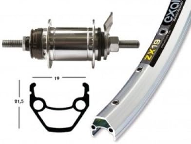 Bike-Parts 28? Hinterrad Exal ZX 19 + Shimano Rücktrittbrems-Nabe silber 1size, silber 1size