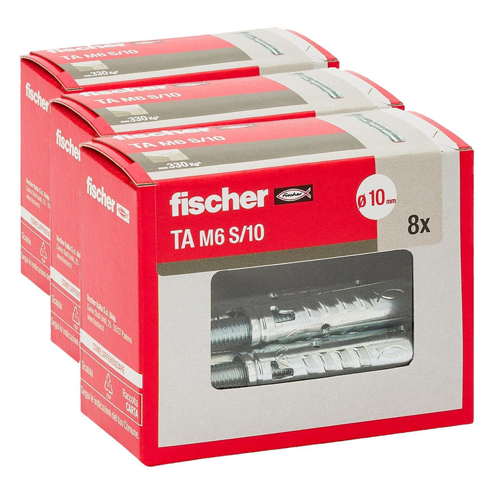 Stahldübel TA M 6 S/10 Y mit Sechskantschraube, 3er Pack M6 + vite, 3er Pack Single, M6 + vite, 3er