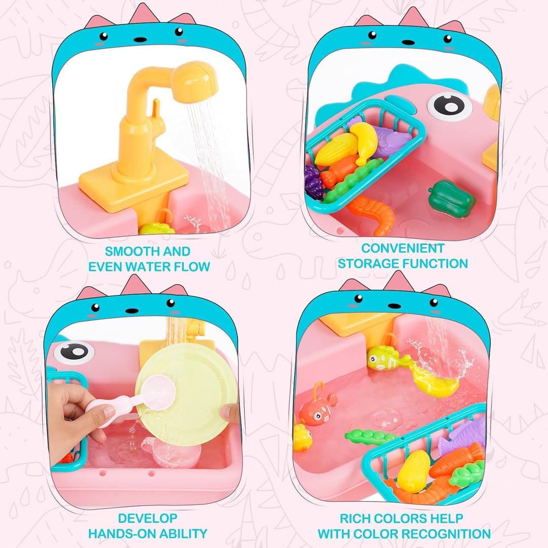 Küchenspüle Spielzeug Set, Waschbecken Kinder, Kinderspielzeug Rollenspiel für Kinder