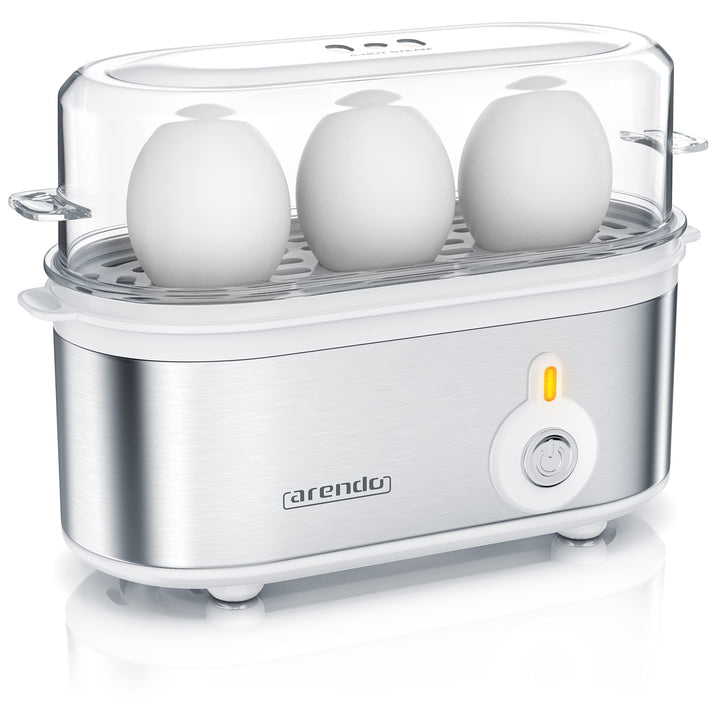 Arendo - Edelstahl Eierkocher Threecook - Egg Cooker - EIN AUS-Schalter - Wählbarer Härtegrad - 210