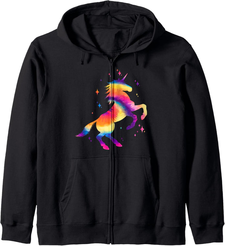 Einhorn Tie Dye Regenbogen Hippie Kostüm Hippie Kapuzenjacke