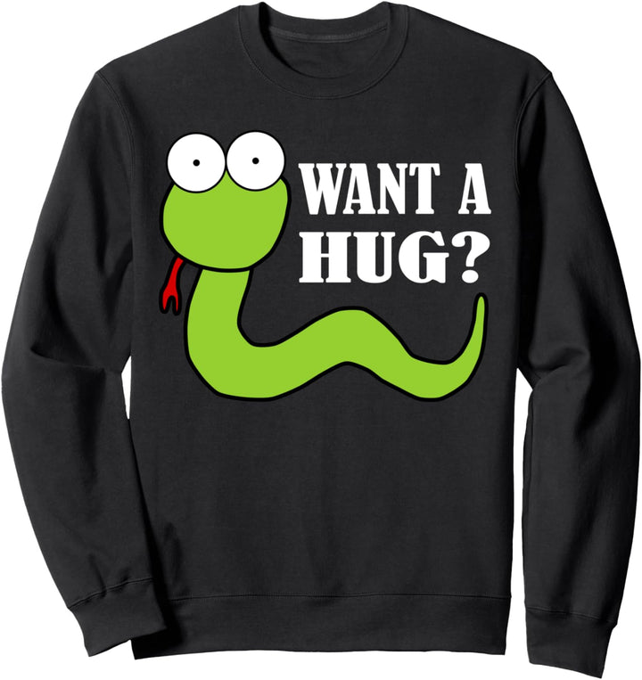 Want a hug? - Reptilien, Comic Schlange für Jungs, Mädchen Sweatshirt