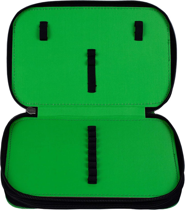 Minecraft Jungen Single Pencil Case Without Equipment, 2 Flaps, Minecraft Travel Accessory- Packing