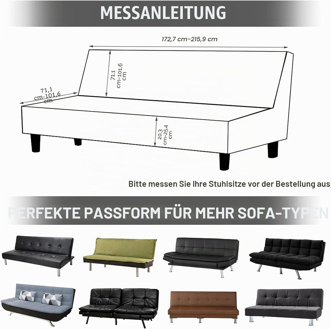 Mingfuxin Armlose Schlafsofabezüge, Stretch-Samt Futon Couchbezug Dicke weiche gemütliche Sofa Schon
