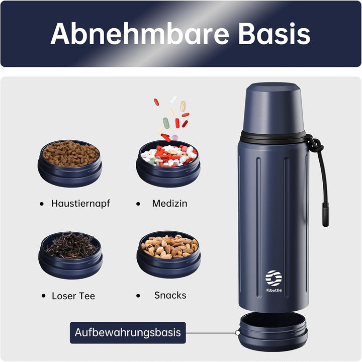 Thermoskanne mit Becher 1l (72 Stunden Kalt & 24 Stunden Heiss) Thermosflasche Kaffee Tee Thermobech