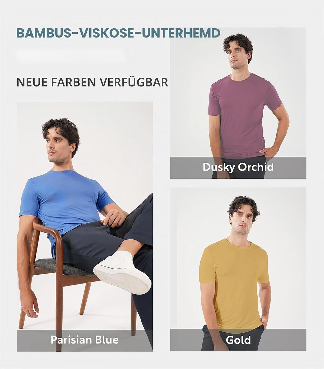 DAVID ARCHY Herren Unterhemden mit V Ausschnitt aus Supima Baumwolle Business Weich Kurzarm 3er Pack