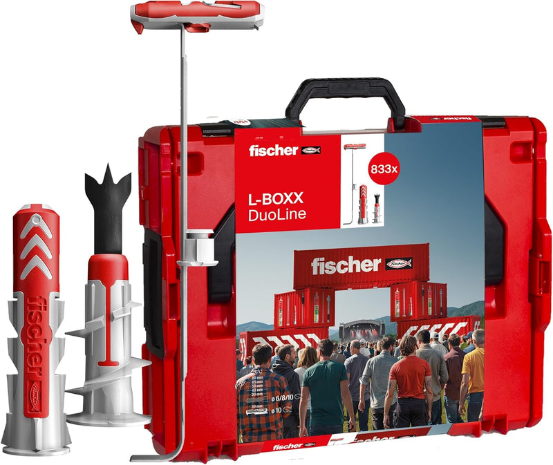 fischer DuoLine in der handlichen L-BOXX, 770 x DuoPower, 45 x DuoBlade und 18 x DuoTec in verschied