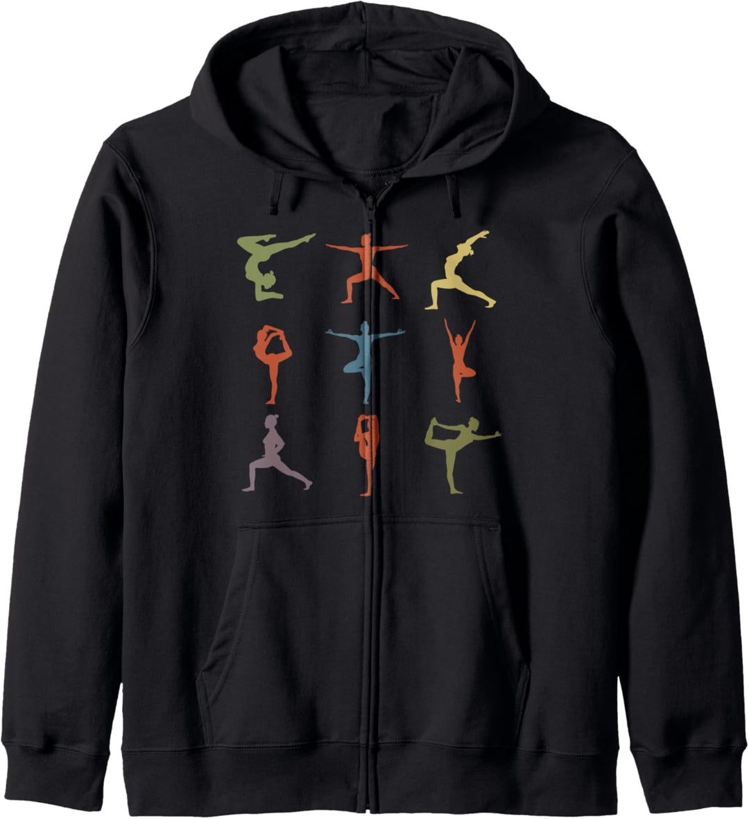 Verschiedene Yoga Posen Meditation Sport Yogi Namaste Zen Kapuzenjacke