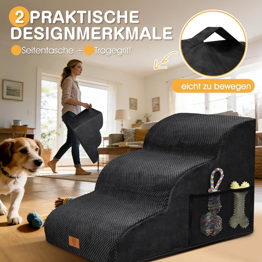 Zvonema Hundetreppe für kleine Hunde, Haustiertreppe,wasserdicht Hundetreppe 40 cm Hoch, Waschbarer